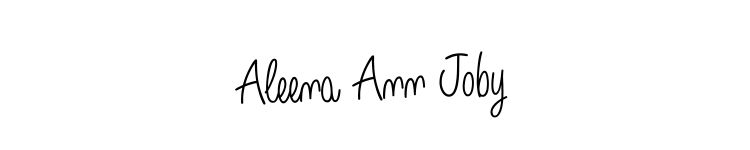 How to make Aleena Ann Joby name signature. Use Angelique-Rose-font-FFP style for creating short signs online. This is the latest handwritten sign. Aleena Ann Joby signature style 5 images and pictures png