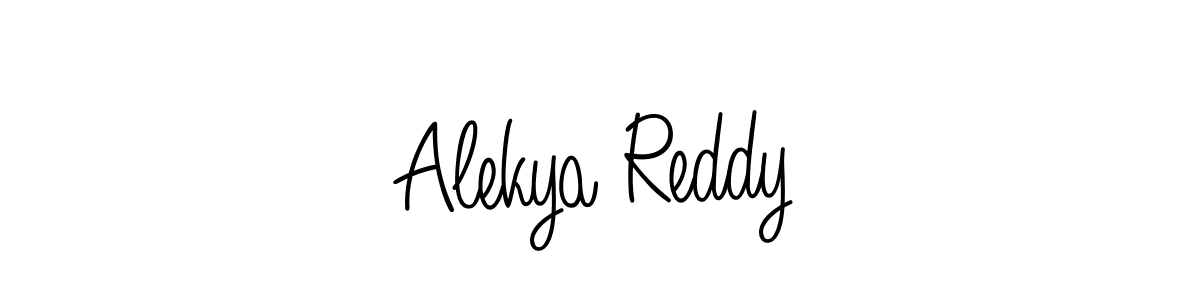 Use a signature maker to create a handwritten signature online. With this signature software, you can design (Angelique-Rose-font-FFP) your own signature for name Alekya Reddy. Alekya Reddy signature style 5 images and pictures png