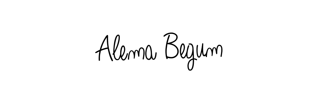 Make a beautiful signature design for name Alema Begum. With this signature (Angelique-Rose-font-FFP) style, you can create a handwritten signature for free. Alema Begum signature style 5 images and pictures png