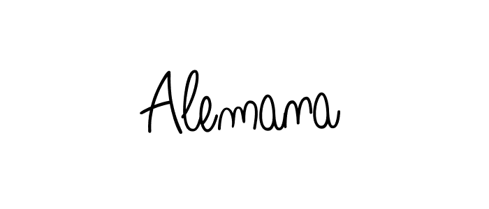 Design your own signature with our free online signature maker. With this signature software, you can create a handwritten (Angelique-Rose-font-FFP) signature for name Alemana. Alemana signature style 5 images and pictures png