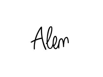 How to make Alen name signature. Use Angelique-Rose-font-FFP style for creating short signs online. This is the latest handwritten sign. Alen signature style 5 images and pictures png