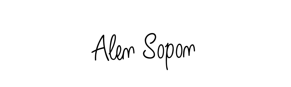 How to Draw Alen Sopon signature style? Angelique-Rose-font-FFP is a latest design signature styles for name Alen Sopon. Alen Sopon signature style 5 images and pictures png