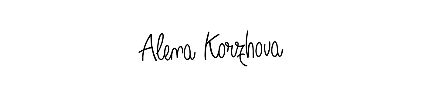 The best way (Angelique-Rose-font-FFP) to make a short signature is to pick only two or three words in your name. The name Alena Korzhova include a total of six letters. For converting this name. Alena Korzhova signature style 5 images and pictures png