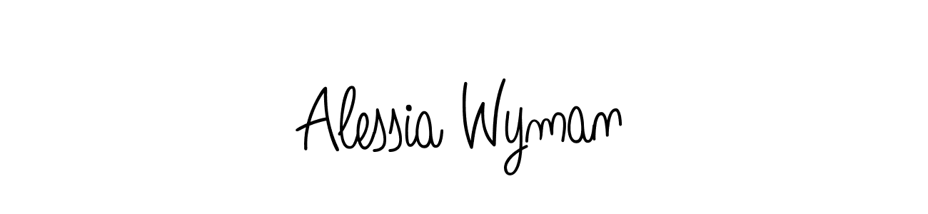 The best way (Angelique-Rose-font-FFP) to make a short signature is to pick only two or three words in your name. The name Alessia Wyman include a total of six letters. For converting this name. Alessia Wyman signature style 5 images and pictures png