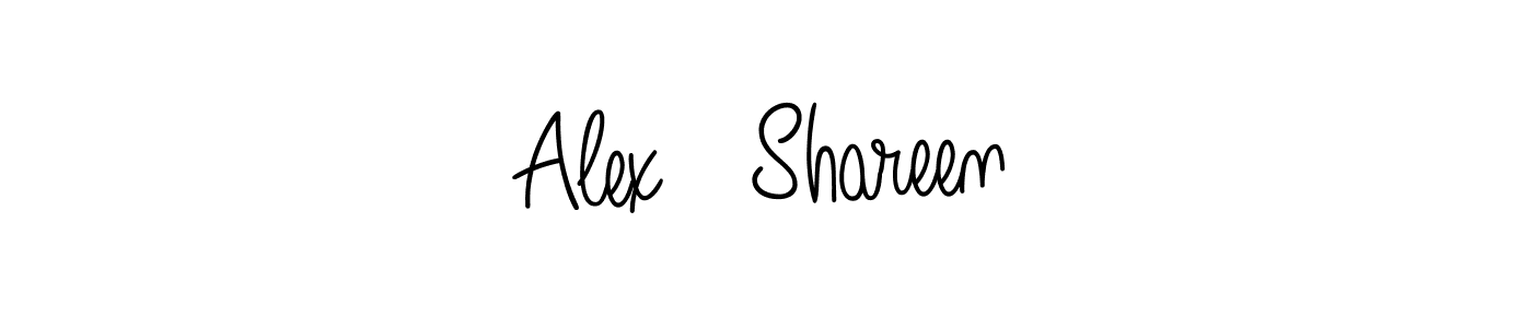 Make a beautiful signature design for name Alex   Shareen. With this signature (Angelique-Rose-font-FFP) style, you can create a handwritten signature for free. Alex   Shareen signature style 5 images and pictures png