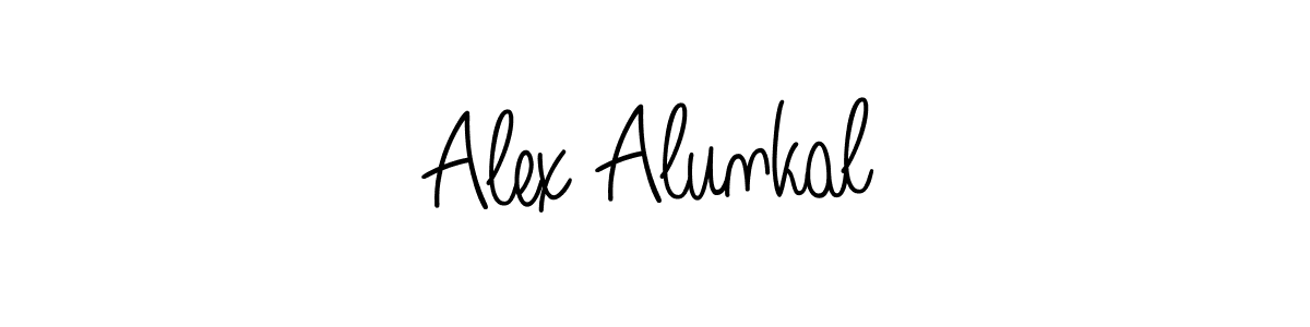 How to make Alex Alunkal name signature. Use Angelique-Rose-font-FFP style for creating short signs online. This is the latest handwritten sign. Alex Alunkal signature style 5 images and pictures png