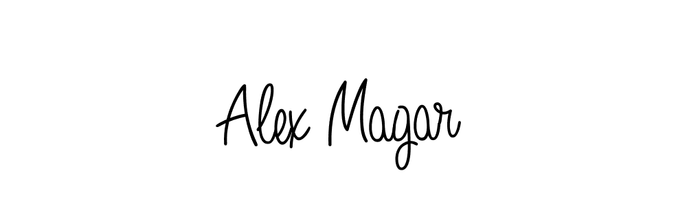 Use a signature maker to create a handwritten signature online. With this signature software, you can design (Angelique-Rose-font-FFP) your own signature for name Alex Magar. Alex Magar signature style 5 images and pictures png