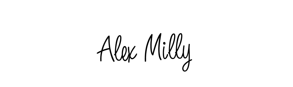 Angelique-Rose-font-FFP is a professional signature style that is perfect for those who want to add a touch of class to their signature. It is also a great choice for those who want to make their signature more unique. Get Alex Milly name to fancy signature for free. Alex Milly signature style 5 images and pictures png