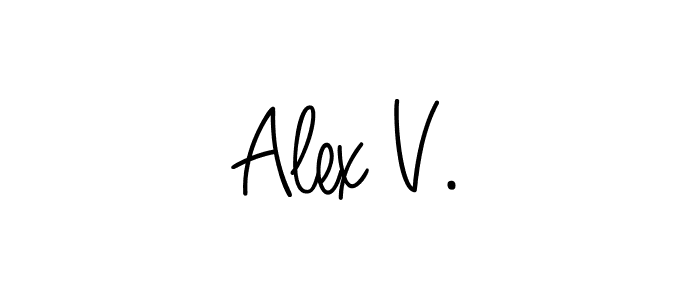 Design your own signature with our free online signature maker. With this signature software, you can create a handwritten (Angelique-Rose-font-FFP) signature for name Alex V.. Alex V. signature style 5 images and pictures png