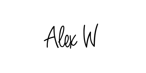 The best way (Angelique-Rose-font-FFP) to make a short signature is to pick only two or three words in your name. The name Alex W include a total of six letters. For converting this name. Alex W signature style 5 images and pictures png