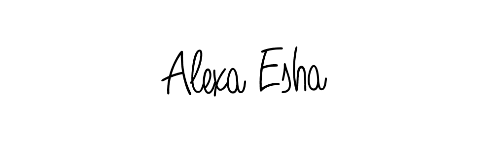 You should practise on your own different ways (Angelique-Rose-font-FFP) to write your name (Alexa Esha) in signature. don't let someone else do it for you. Alexa Esha signature style 5 images and pictures png