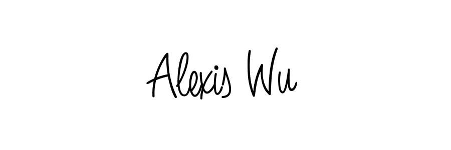 You should practise on your own different ways (Angelique-Rose-font-FFP) to write your name (Alexis Wu) in signature. don't let someone else do it for you. Alexis Wu signature style 5 images and pictures png