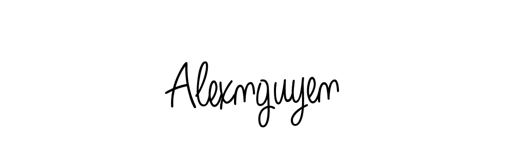 You should practise on your own different ways (Angelique-Rose-font-FFP) to write your name (Alexnguyen) in signature. don't let someone else do it for you. Alexnguyen signature style 5 images and pictures png
