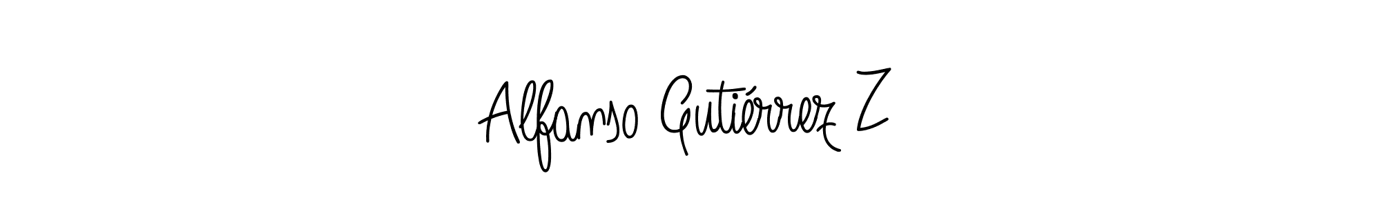 Create a beautiful signature design for name Alfanso Gutiérrez Z. With this signature (Angelique-Rose-font-FFP) fonts, you can make a handwritten signature for free. Alfanso Gutiérrez Z signature style 5 images and pictures png