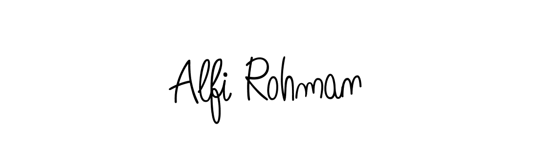 Design your own signature with our free online signature maker. With this signature software, you can create a handwritten (Angelique-Rose-font-FFP) signature for name Alfi Rohman. Alfi Rohman signature style 5 images and pictures png