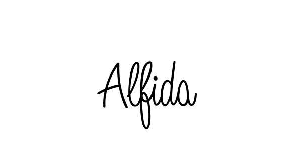 Make a beautiful signature design for name Alfida. With this signature (Angelique-Rose-font-FFP) style, you can create a handwritten signature for free. Alfida signature style 5 images and pictures png