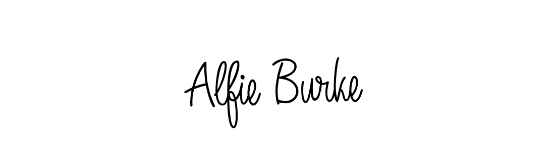 Use a signature maker to create a handwritten signature online. With this signature software, you can design (Angelique-Rose-font-FFP) your own signature for name Alfie Burke. Alfie Burke signature style 5 images and pictures png