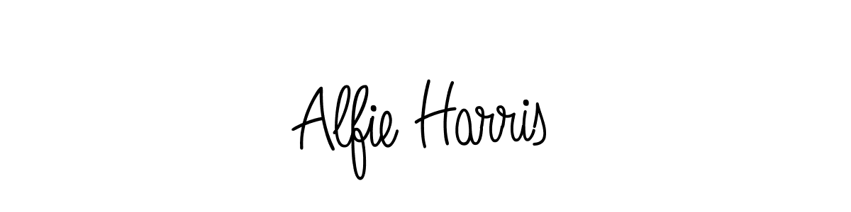 You should practise on your own different ways (Angelique-Rose-font-FFP) to write your name (Alfie Harris) in signature. don't let someone else do it for you. Alfie Harris signature style 5 images and pictures png