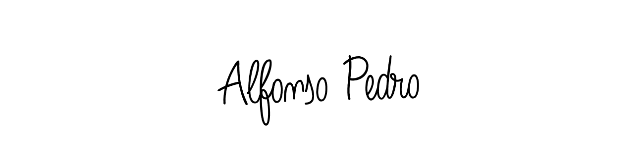 Use a signature maker to create a handwritten signature online. With this signature software, you can design (Angelique-Rose-font-FFP) your own signature for name Alfonso Pedro. Alfonso Pedro signature style 5 images and pictures png