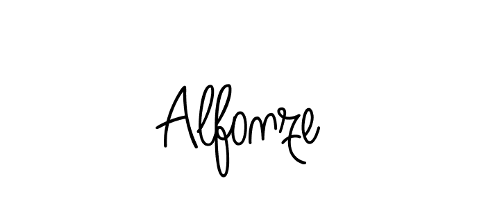 Use a signature maker to create a handwritten signature online. With this signature software, you can design (Angelique-Rose-font-FFP) your own signature for name Alfonze. Alfonze signature style 5 images and pictures png