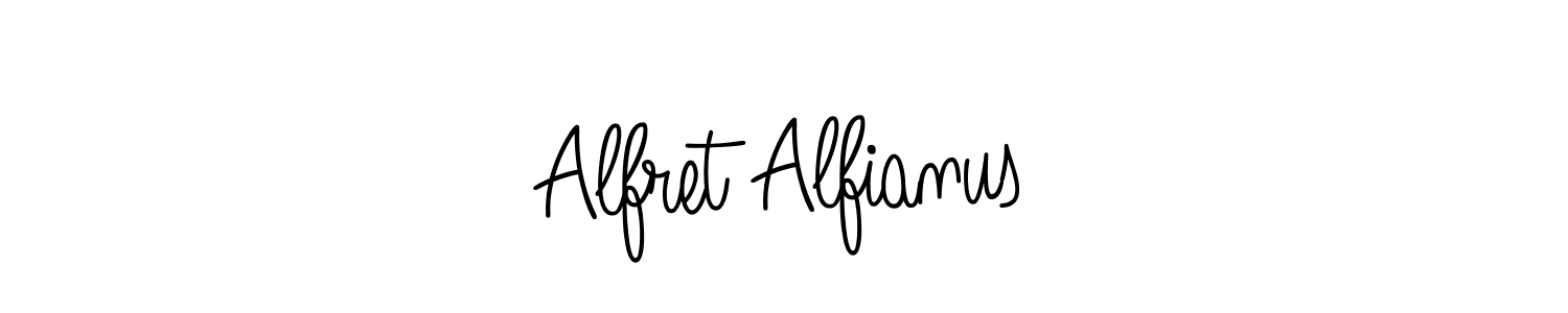 You should practise on your own different ways (Angelique-Rose-font-FFP) to write your name (Alfret Alfianus) in signature. don't let someone else do it for you. Alfret Alfianus signature style 5 images and pictures png