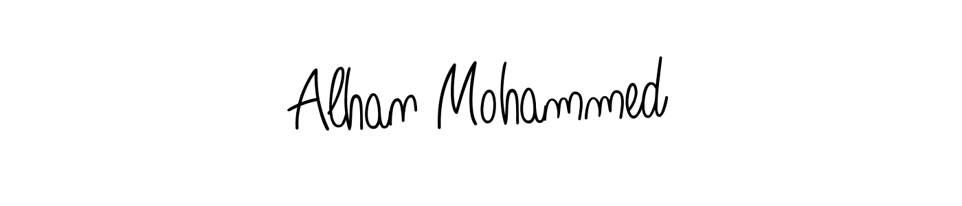 Alhan Mohammed stylish signature style. Best Handwritten Sign (Angelique-Rose-font-FFP) for my name. Handwritten Signature Collection Ideas for my name Alhan Mohammed. Alhan Mohammed signature style 5 images and pictures png
