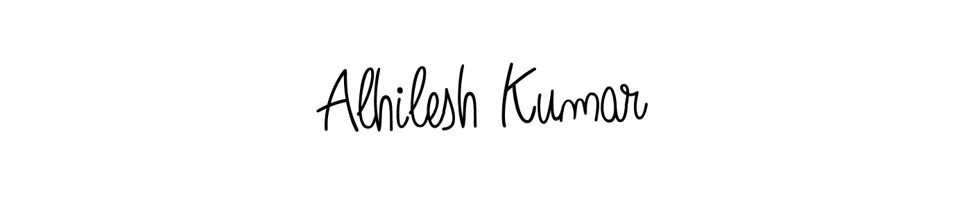 Create a beautiful signature design for name Alhilesh Kumar. With this signature (Angelique-Rose-font-FFP) fonts, you can make a handwritten signature for free. Alhilesh Kumar signature style 5 images and pictures png