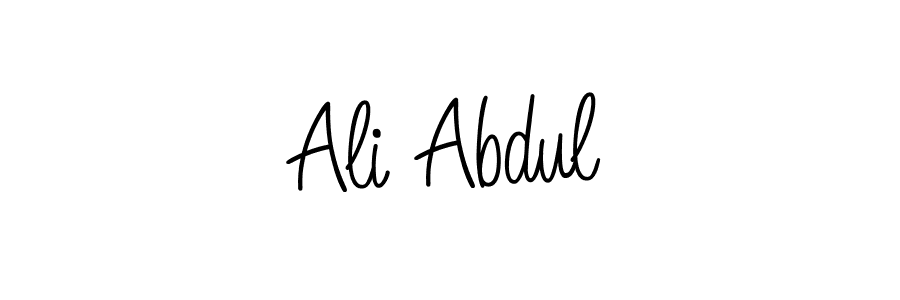 You should practise on your own different ways (Angelique-Rose-font-FFP) to write your name (Ali Abdul) in signature. don't let someone else do it for you. Ali Abdul signature style 5 images and pictures png