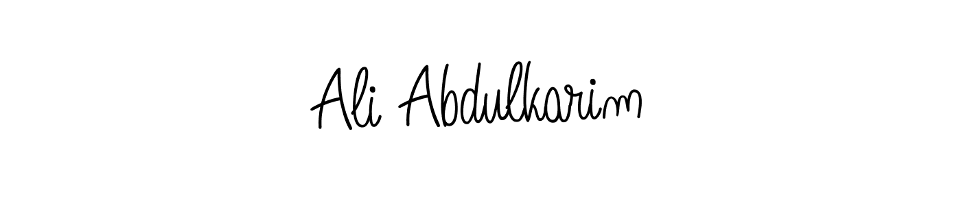 You should practise on your own different ways (Angelique-Rose-font-FFP) to write your name (Ali Abdulkarim) in signature. don't let someone else do it for you. Ali Abdulkarim signature style 5 images and pictures png