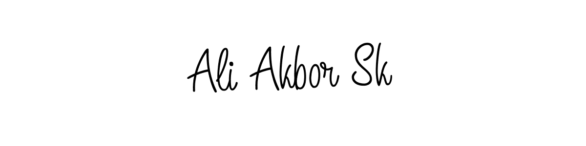 How to make Ali Akbor Sk name signature. Use Angelique-Rose-font-FFP style for creating short signs online. This is the latest handwritten sign. Ali Akbor Sk signature style 5 images and pictures png