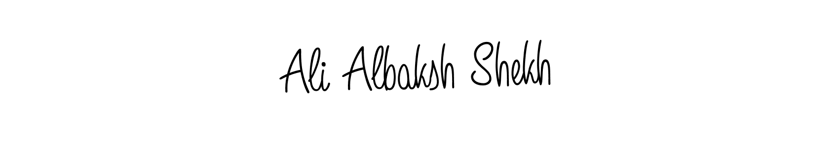 Make a short Ali Albaksh Shekh signature style. Manage your documents anywhere anytime using Angelique-Rose-font-FFP. Create and add eSignatures, submit forms, share and send files easily. Ali Albaksh Shekh signature style 5 images and pictures png