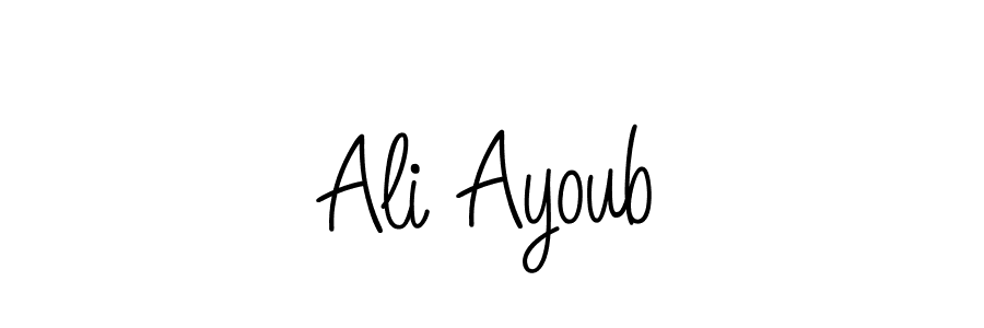 You should practise on your own different ways (Angelique-Rose-font-FFP) to write your name (Ali Ayoub) in signature. don't let someone else do it for you. Ali Ayoub signature style 5 images and pictures png