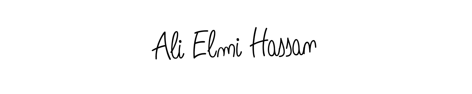 How to make Ali Elmi Hassan name signature. Use Angelique-Rose-font-FFP style for creating short signs online. This is the latest handwritten sign. Ali Elmi Hassan signature style 5 images and pictures png