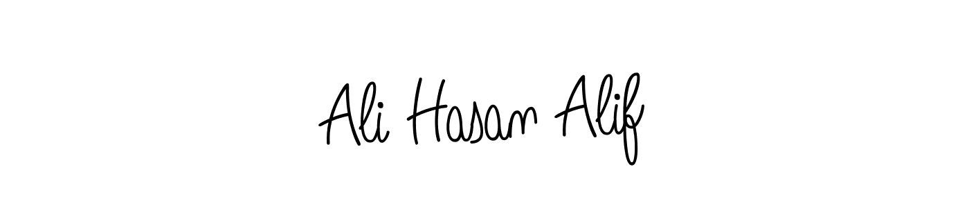 The best way (Angelique-Rose-font-FFP) to make a short signature is to pick only two or three words in your name. The name Ali Hasan Alif include a total of six letters. For converting this name. Ali Hasan Alif signature style 5 images and pictures png