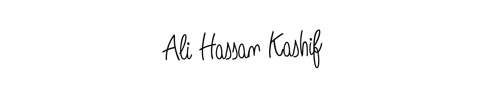 You should practise on your own different ways (Angelique-Rose-font-FFP) to write your name (Ali Hassan Kashif) in signature. don't let someone else do it for you. Ali Hassan Kashif signature style 5 images and pictures png