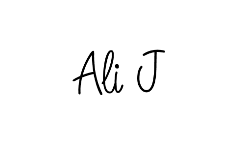 How to make Ali J name signature. Use Angelique-Rose-font-FFP style for creating short signs online. This is the latest handwritten sign. Ali J signature style 5 images and pictures png