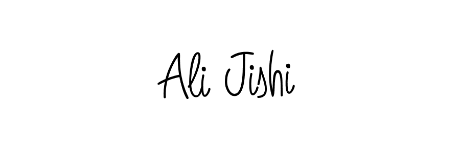 You should practise on your own different ways (Angelique-Rose-font-FFP) to write your name (Ali Jishi) in signature. don't let someone else do it for you. Ali Jishi signature style 5 images and pictures png