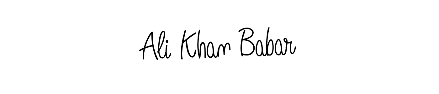 How to make Ali Khan Babar name signature. Use Angelique-Rose-font-FFP style for creating short signs online. This is the latest handwritten sign. Ali Khan Babar signature style 5 images and pictures png