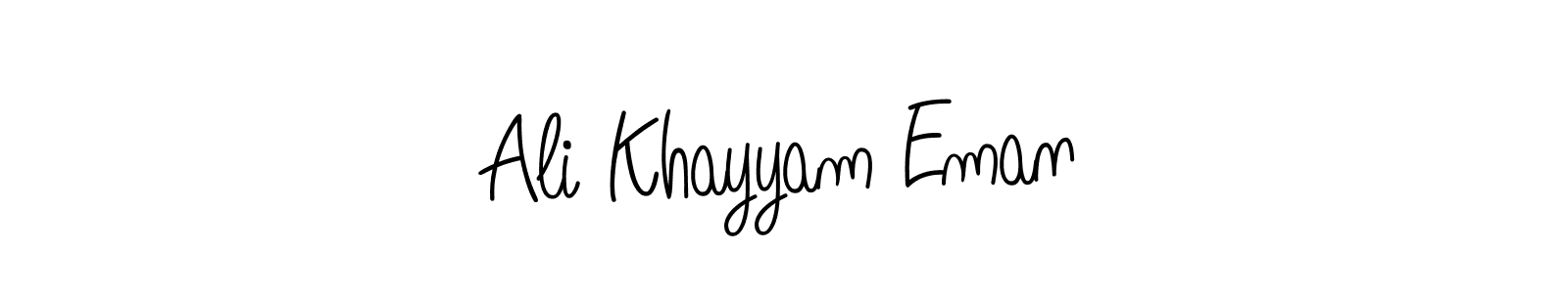 How to Draw Ali Khayyam Eman signature style? Angelique-Rose-font-FFP is a latest design signature styles for name Ali Khayyam Eman. Ali Khayyam Eman signature style 5 images and pictures png