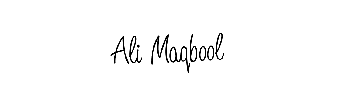 You should practise on your own different ways (Angelique-Rose-font-FFP) to write your name (Ali Maqbool) in signature. don't let someone else do it for you. Ali Maqbool signature style 5 images and pictures png