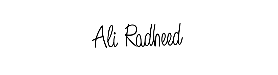 Use a signature maker to create a handwritten signature online. With this signature software, you can design (Angelique-Rose-font-FFP) your own signature for name Ali Radheed. Ali Radheed signature style 5 images and pictures png