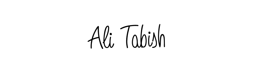 How to make Ali Tabish name signature. Use Angelique-Rose-font-FFP style for creating short signs online. This is the latest handwritten sign. Ali Tabish signature style 5 images and pictures png