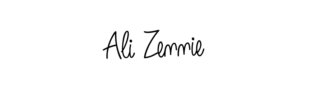 You should practise on your own different ways (Angelique-Rose-font-FFP) to write your name (Ali Zennie) in signature. don't let someone else do it for you. Ali Zennie signature style 5 images and pictures png