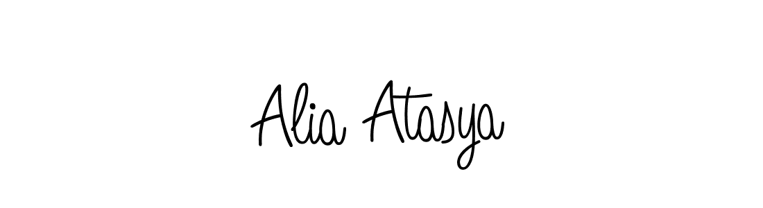 How to make Alia Atasya name signature. Use Angelique-Rose-font-FFP style for creating short signs online. This is the latest handwritten sign. Alia Atasya signature style 5 images and pictures png