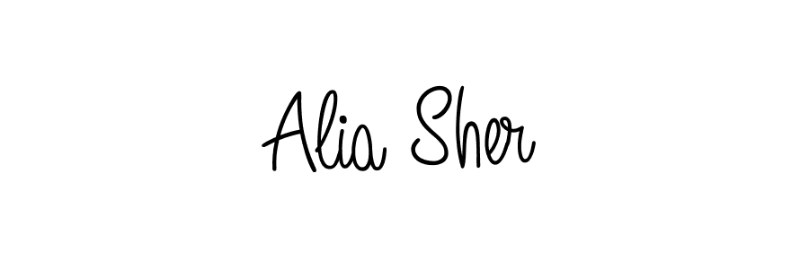 Design your own signature with our free online signature maker. With this signature software, you can create a handwritten (Angelique-Rose-font-FFP) signature for name Alia Sher. Alia Sher signature style 5 images and pictures png