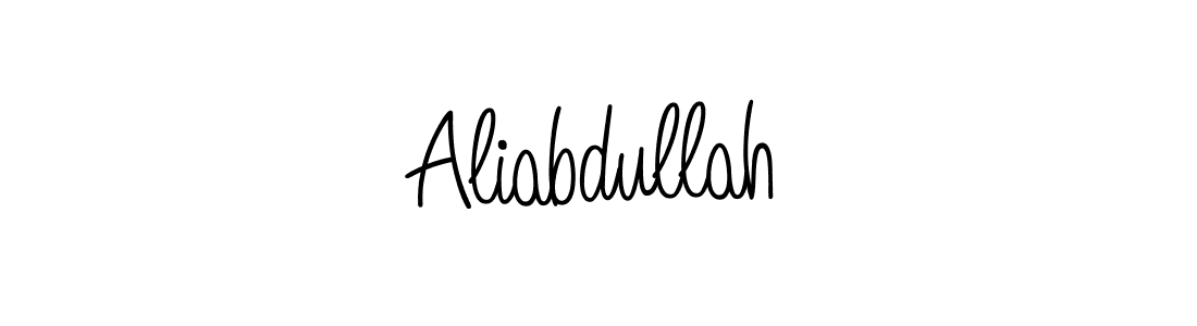 Use a signature maker to create a handwritten signature online. With this signature software, you can design (Angelique-Rose-font-FFP) your own signature for name Aliabdullah. Aliabdullah signature style 5 images and pictures png