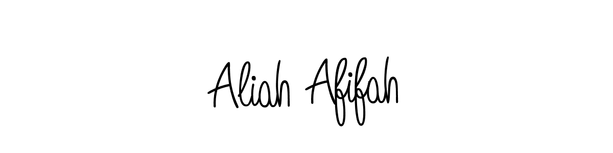 How to make Aliah Afifah name signature. Use Angelique-Rose-font-FFP style for creating short signs online. This is the latest handwritten sign. Aliah Afifah signature style 5 images and pictures png