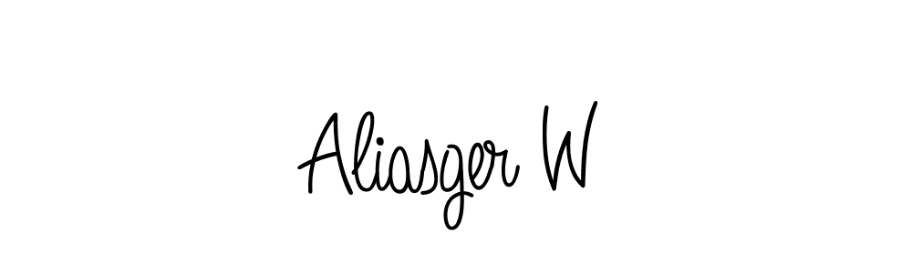 The best way (Angelique-Rose-font-FFP) to make a short signature is to pick only two or three words in your name. The name Aliasger W include a total of six letters. For converting this name. Aliasger W signature style 5 images and pictures png