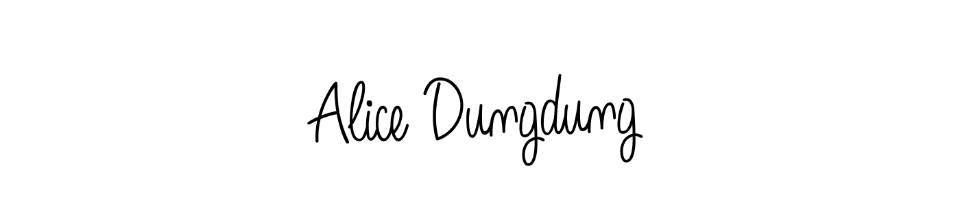 Also we have Alice Dungdung name is the best signature style. Create professional handwritten signature collection using Angelique-Rose-font-FFP autograph style. Alice Dungdung signature style 5 images and pictures png