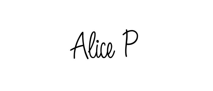 How to Draw Alice P signature style? Angelique-Rose-font-FFP is a latest design signature styles for name Alice P. Alice P signature style 5 images and pictures png